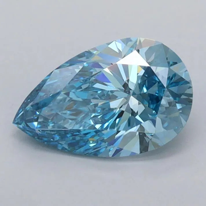 1.01ct pear lab grown diamond (colour fancy vivid blue, clarity vs1, igi certified)