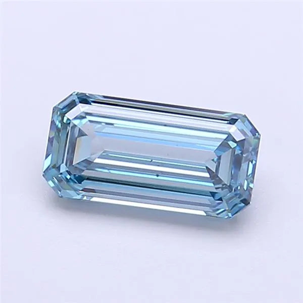 1.02ct emerald lab grown diamond (colour fancy vivid blue, clarity vs1, igi certified)