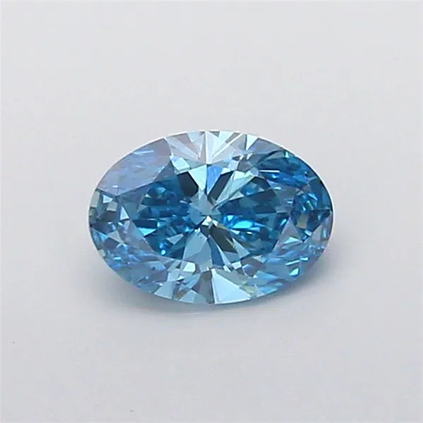 1.02ct oval lab grown diamond (colour fancy vivid blue, clarity vvs2, igi certified)