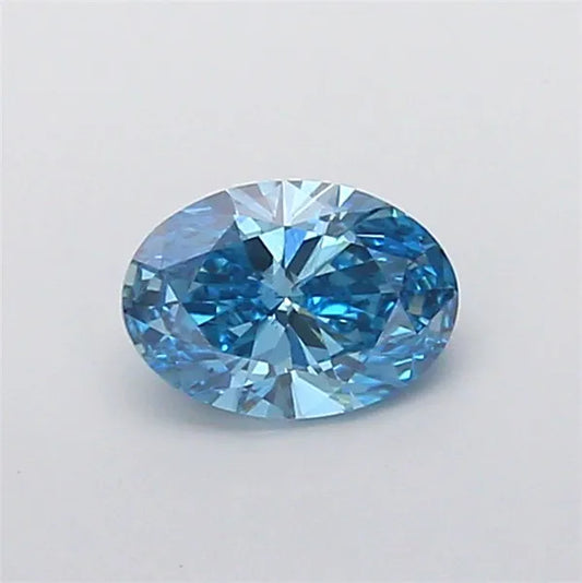 1.02ct Oval Lab Grown Diamond (Colour Fancy Vivid Blue, Clarity VVS2, IGI Certified)