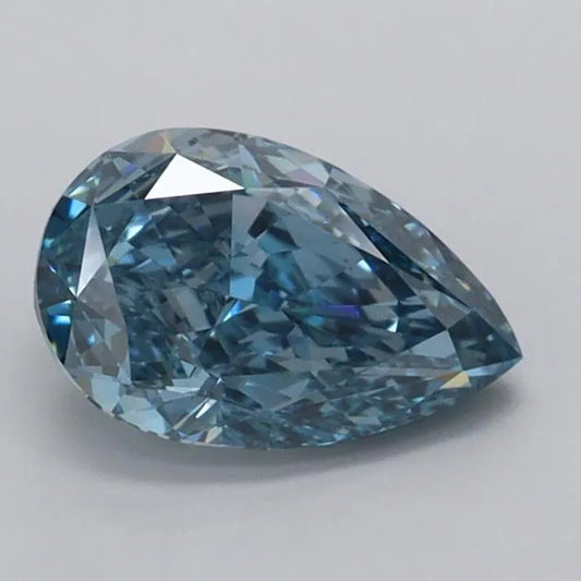 1.02ct Pear Lab Grown Diamond (Colour Fancy Vivid Blue, Clarity VVS2, IGI Certified)