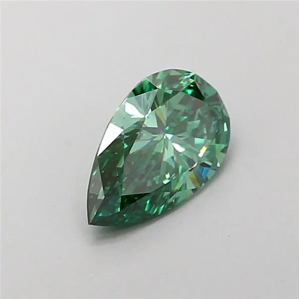 1.02ct pear lab grown diamond (colour fancy vivid green, clarity vvs2, igi certified)