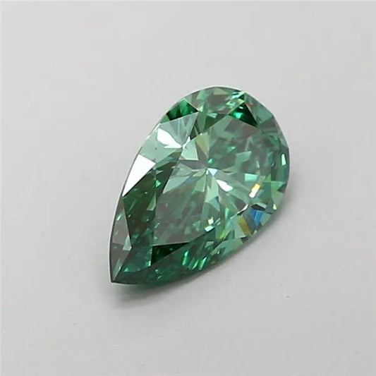 1.02ct Pear Lab Grown Diamond (Colour Fancy Vivid Green, Clarity VVS2, IGI Certified)
