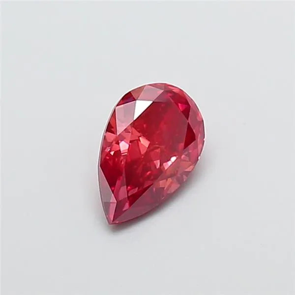 1.02ct pear lab grown diamond (colour fancy vivid red, clarity vvs2, igi certified)