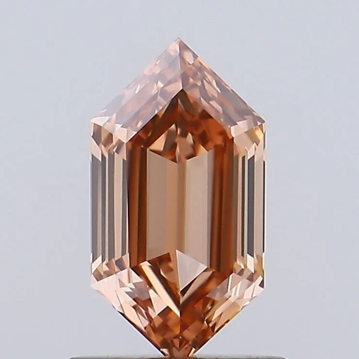 1.04ct hexagonal lab grown diamond (colour fancy brown, clarity vvs2, igi certified)