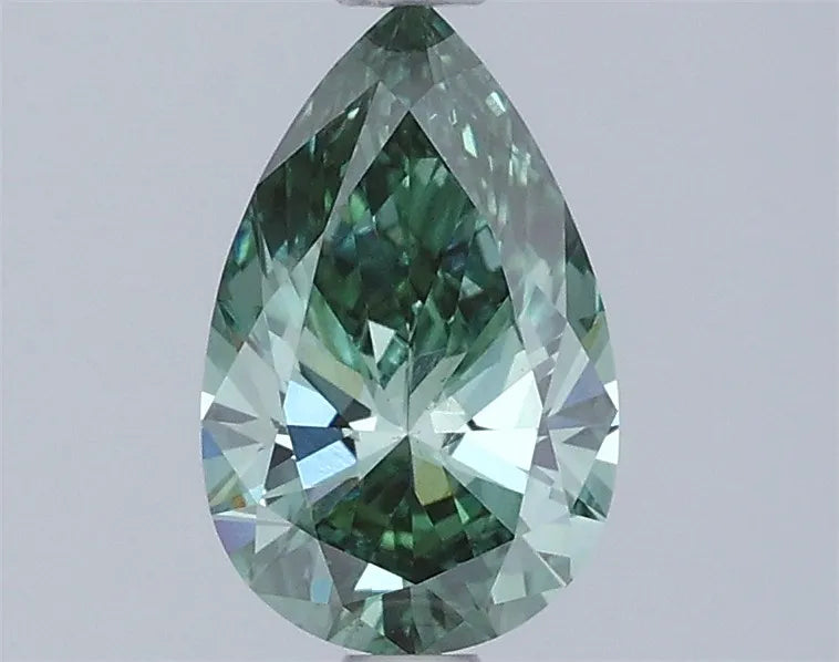 1.04ct pear lab grown diamond (colour fancy vivid green, clarity vs1, igi certified)