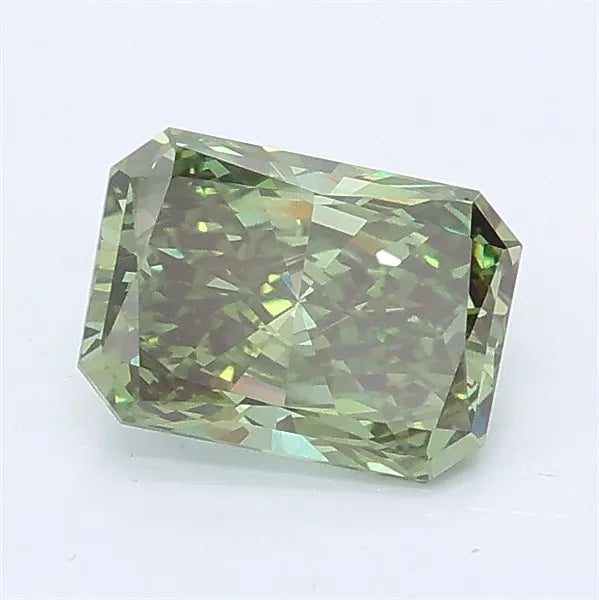 1.04ct radiant lab grown diamond (colour fancy vivid green, clarity vvs2, igi certified)