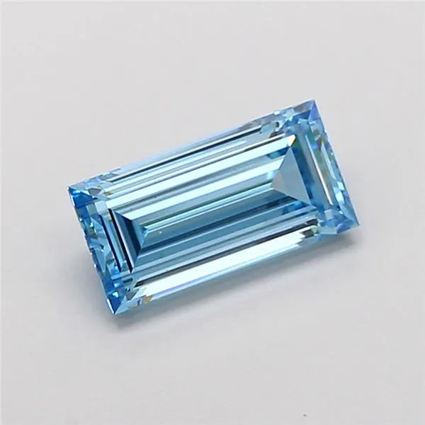 1.05ct baguette lab grown diamond (colour fancy vivid blue, clarity vs1, igi certified)