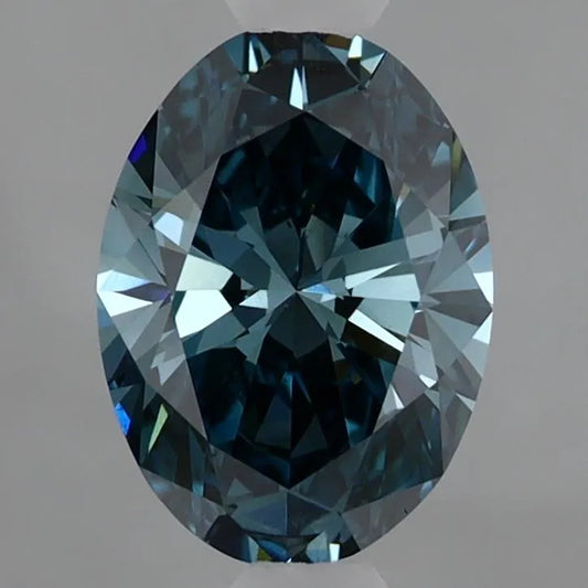 1.05ct Oval Lab Grown Diamond (Colour Fancy Vivid Blue, Clarity VS2, IGI Certified)