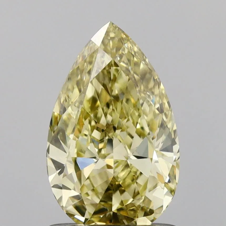 1.05ct pear lab grown diamond (colour fancy yellow, clarity vs1, igi certified)