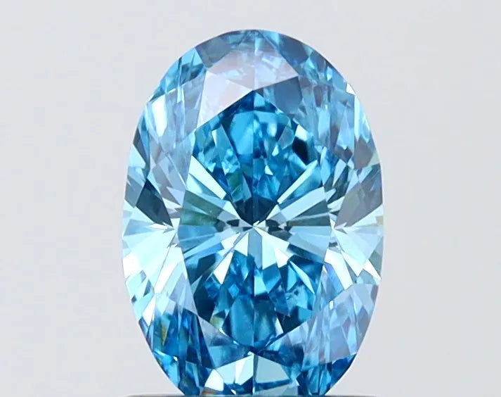 1.06ct Oval Lab Grown Diamond (Colour Fancy Vivid Blue, Clarity VVS2, IGI Certified)