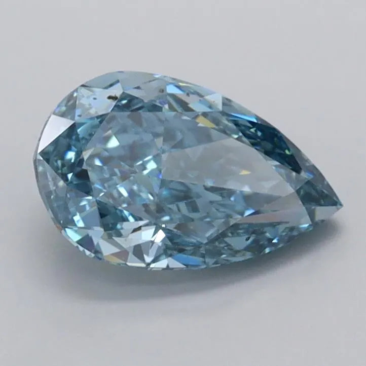 1.06ct pear lab grown diamond (colour fancy vivid blue, clarity vvs2, igi certified)
