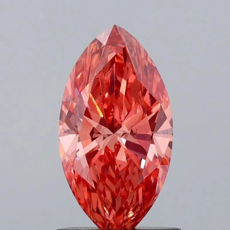 1.07ct marquise lab grown diamond (colour fancy vivid brown pink, clarity vs2, igi certified)