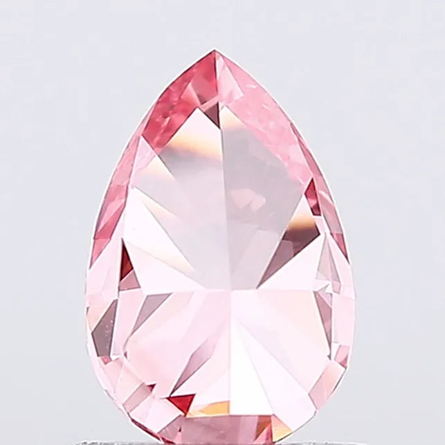1.07ct pear lab grown diamond (colour fancy vivid pink, clarity vvs2, igi certified)