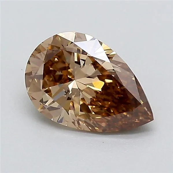 1.09ct pear lab grown diamond (colour fancy light brown, clarity vvs2, igi certified)