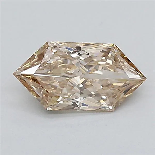 1.10ct hexagonal lab grown diamond (colour fancy light brown, clarity vvs2, igi certified)