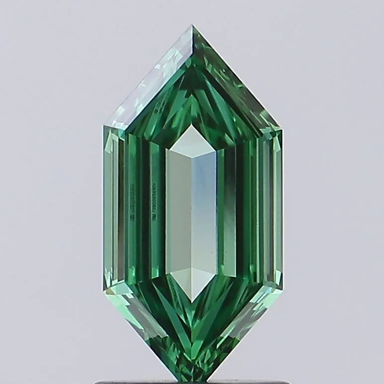 1.10ct Hexagonal Lab Grown Diamond (Colour Fancy Vivid Green, Clarity VS1, IGI Certified)