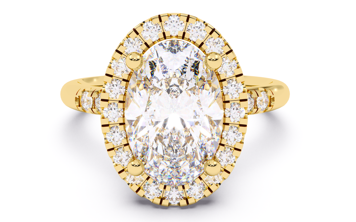 luxe aimé sovereign halo engagement ring, front view