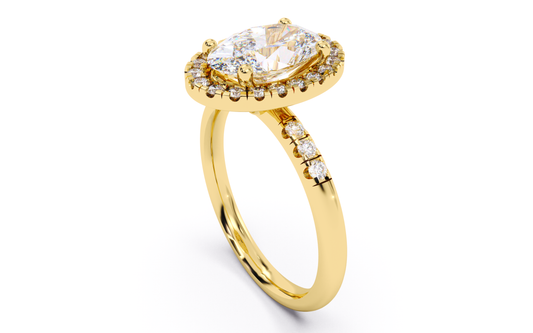 Luxe Aimé Sovereign Halo Engagement Ring, Side View