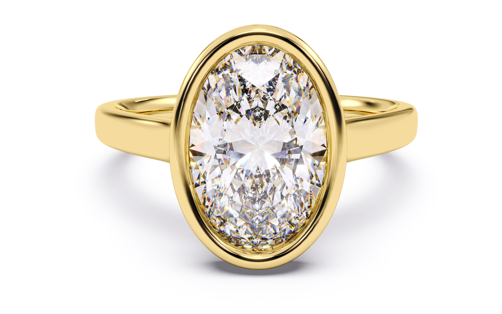 Luxe Aimé Bezel Engagement Ring, Front View