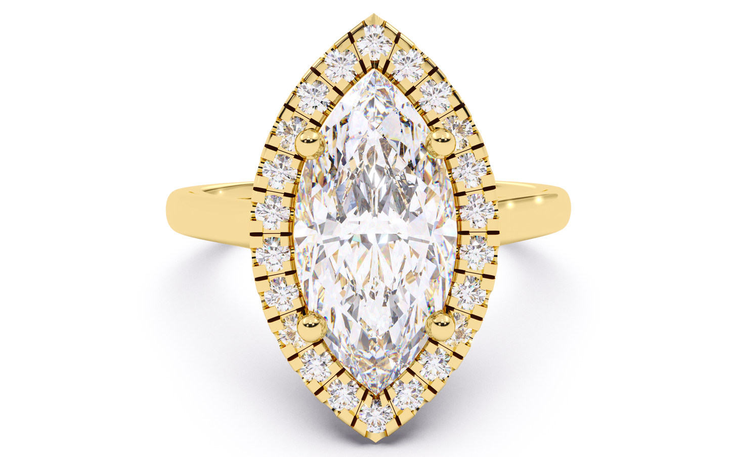 luxe aimé majesty halo engagement ring, front view