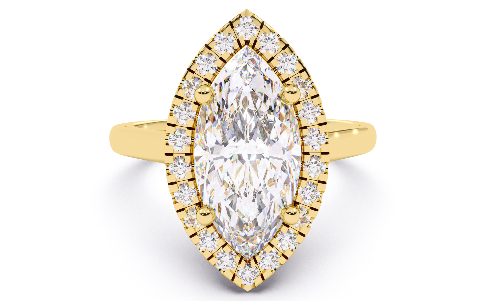 Luxe Aimé Majesty Halo Engagement Ring, Front View
