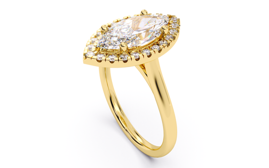 Luxe Aimé Majesty Halo Engagement Ring, Side View