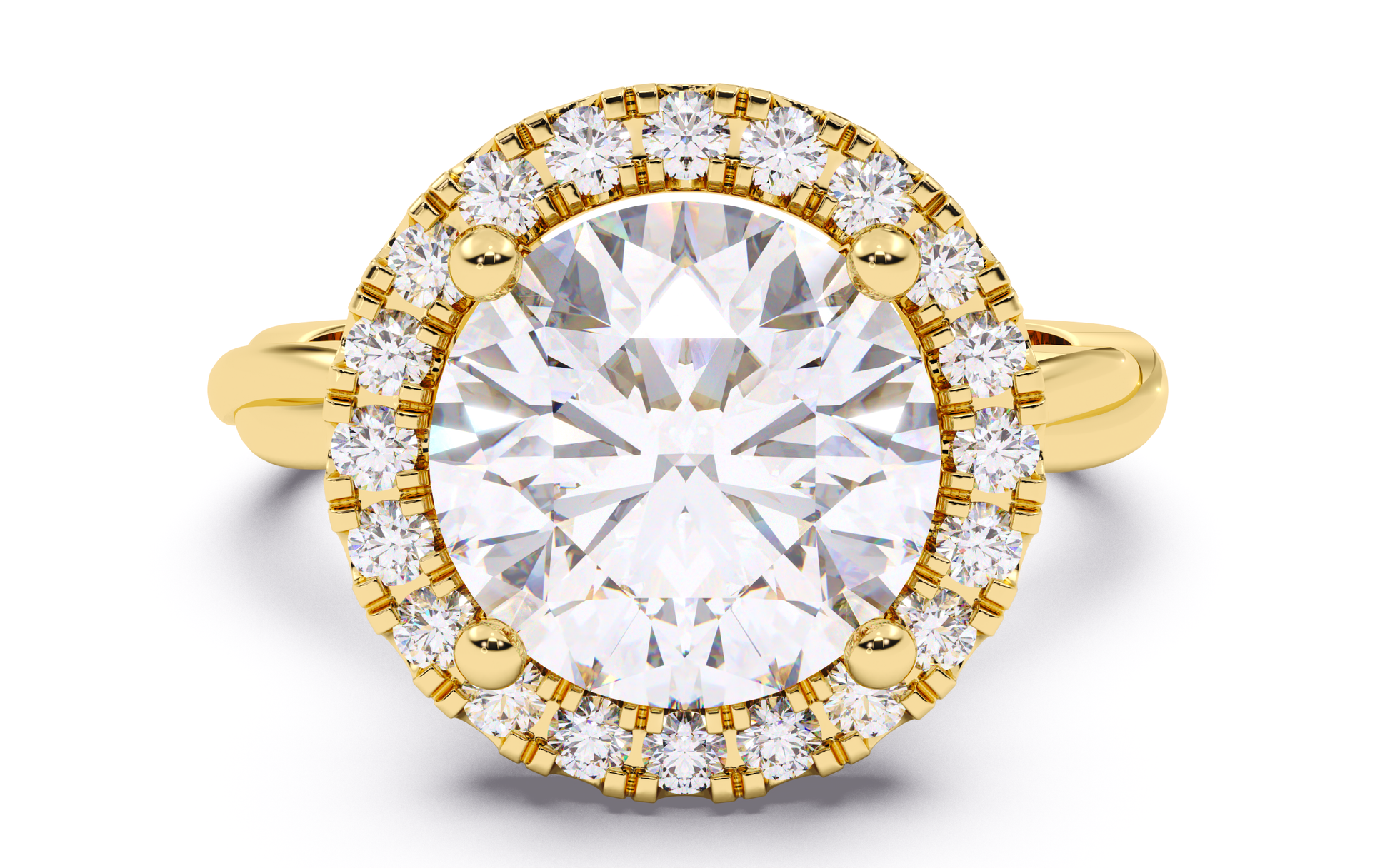 Luxe Aimé Imperial Halo Engagement Ring, Front View