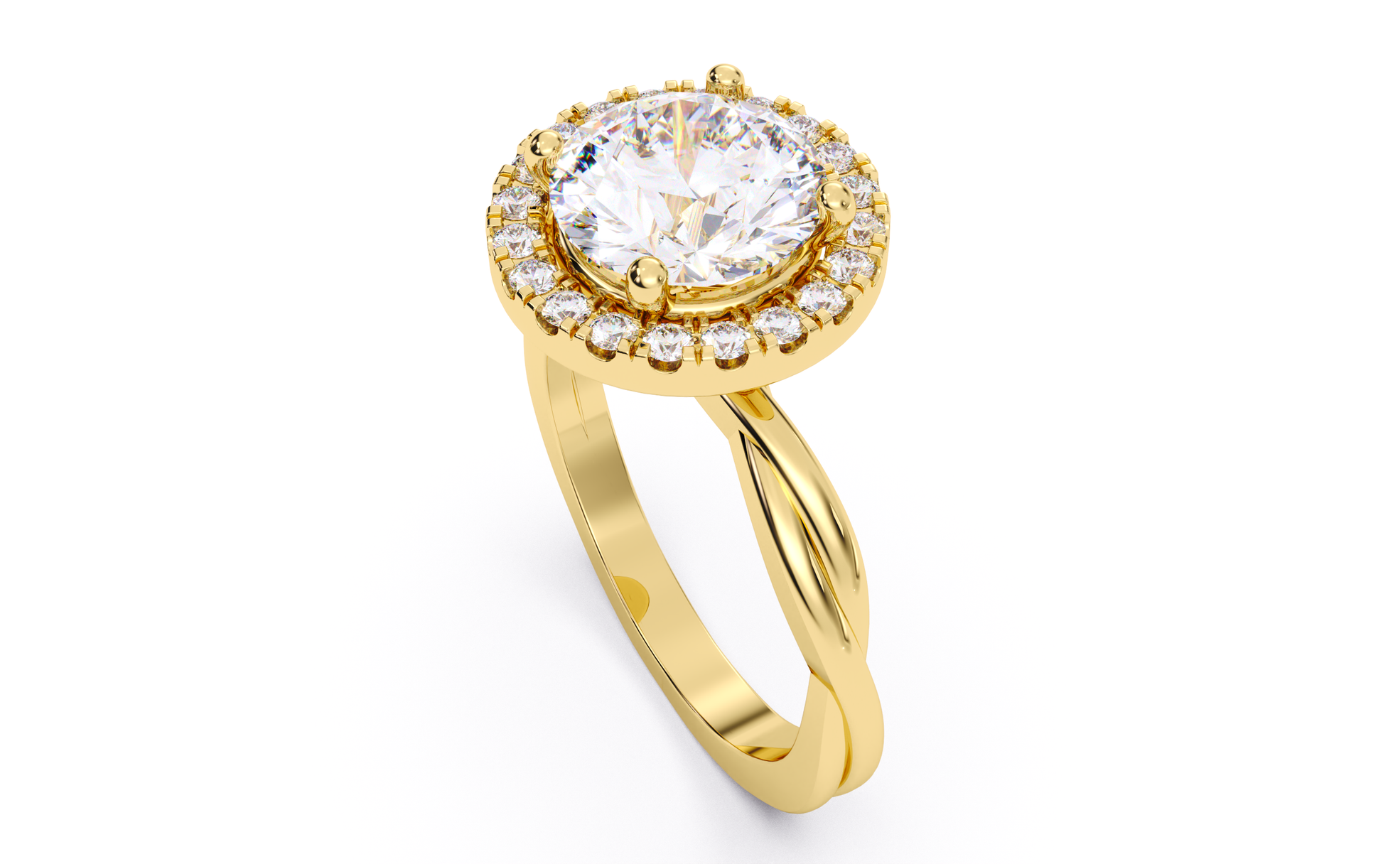 Luxe Aimé Imperial Halo Engagement Ring, Side View