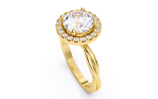 Luxe Aimé Imperial Halo Engagement Ring, Side View