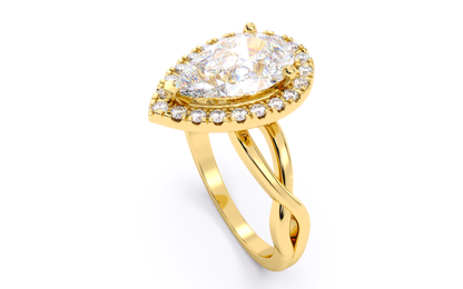 Luxe Aimé Regent Halo Engagement Ring, Side View