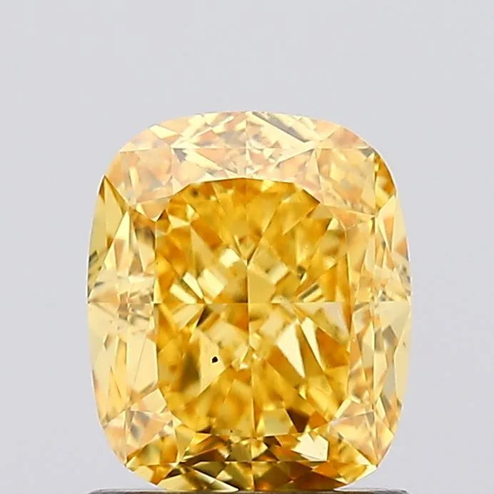 1.19ct Cushion modified Lab Grown Diamond (Colour Fancy Vivid Yellow, Clarity VS1, IGI Certified)