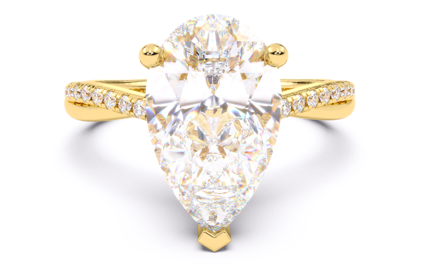 luxe aimé elysian pavé engagement ring, front view