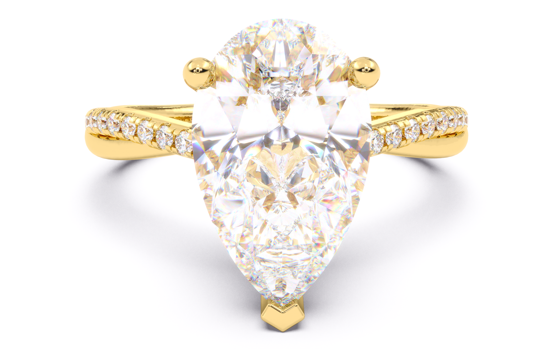 Luxe Aimé Elysian Pavé Engagement Ring, Front View