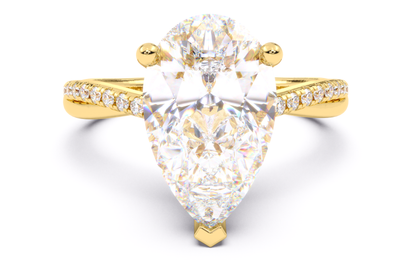 Luxe Aimé Elysian Pavé Engagement Ring, Front View