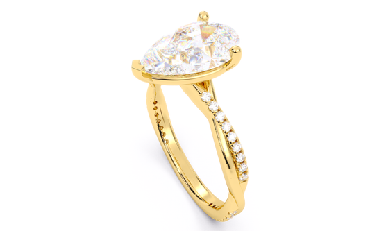 Luxe Aimé Elysian Pavé Engagement Ring, Side View