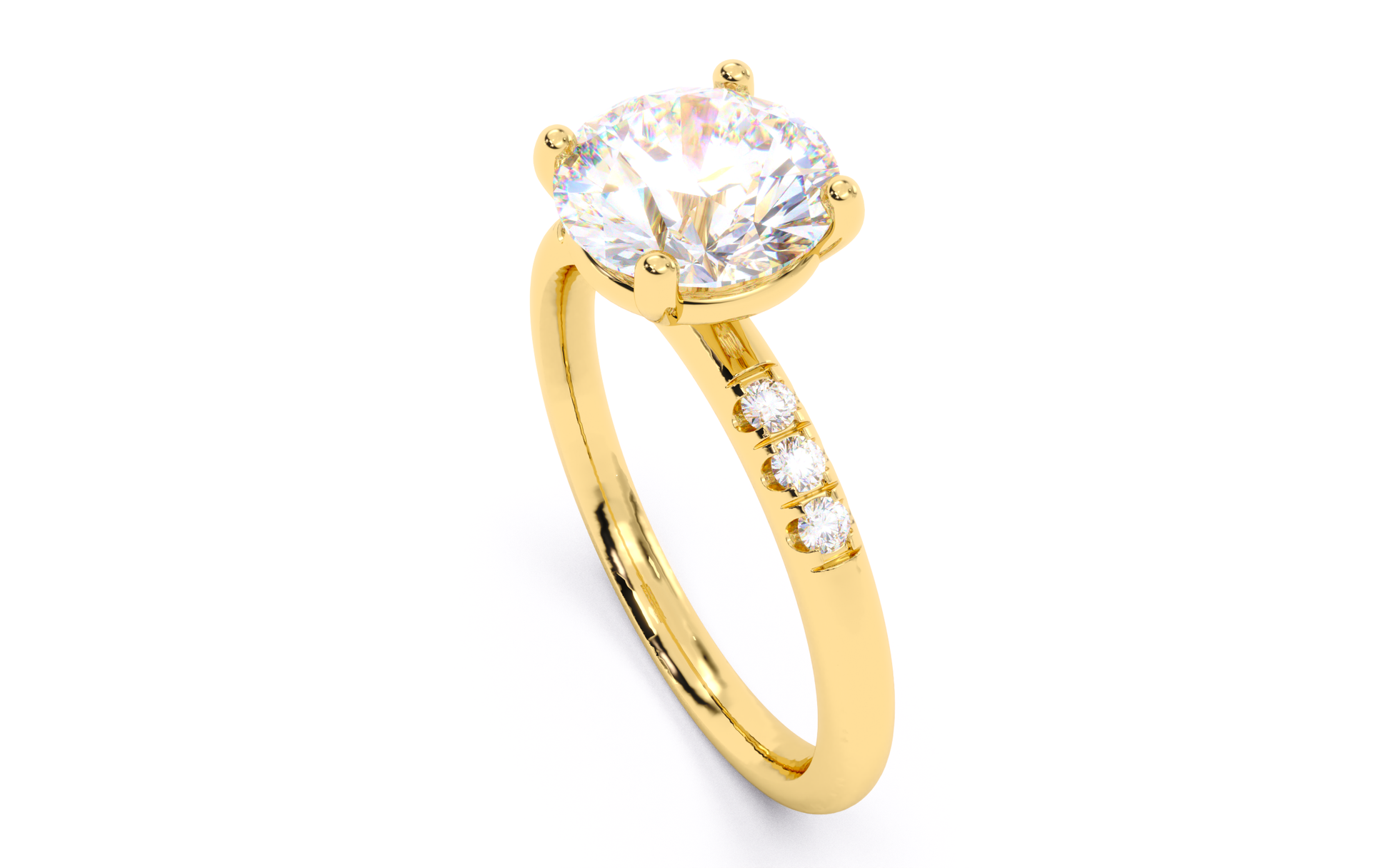 Luxe Aimé Celeste Pavé Engagement Ring, Side View