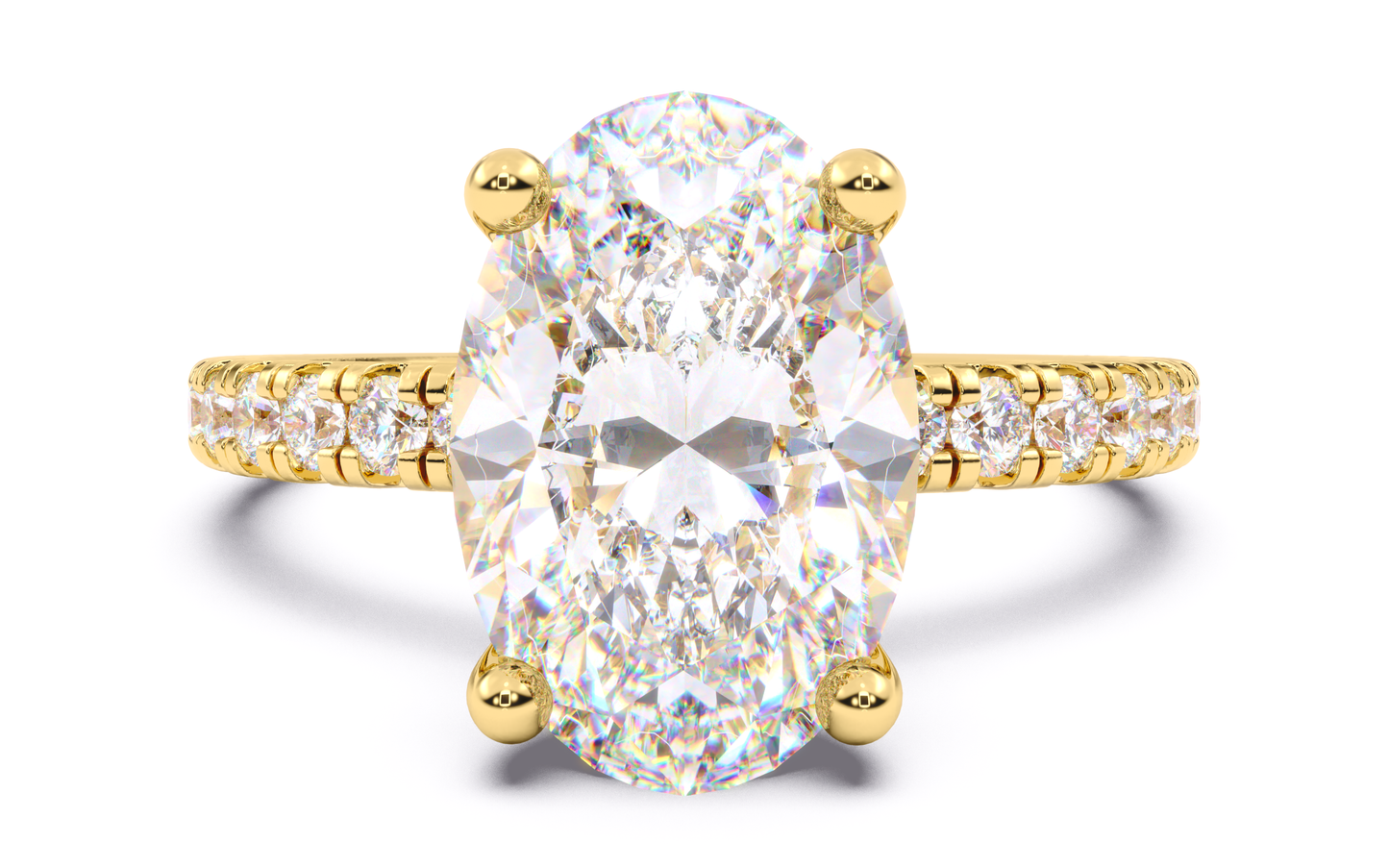 luxe aimé lustre pavé engagement ring, front view