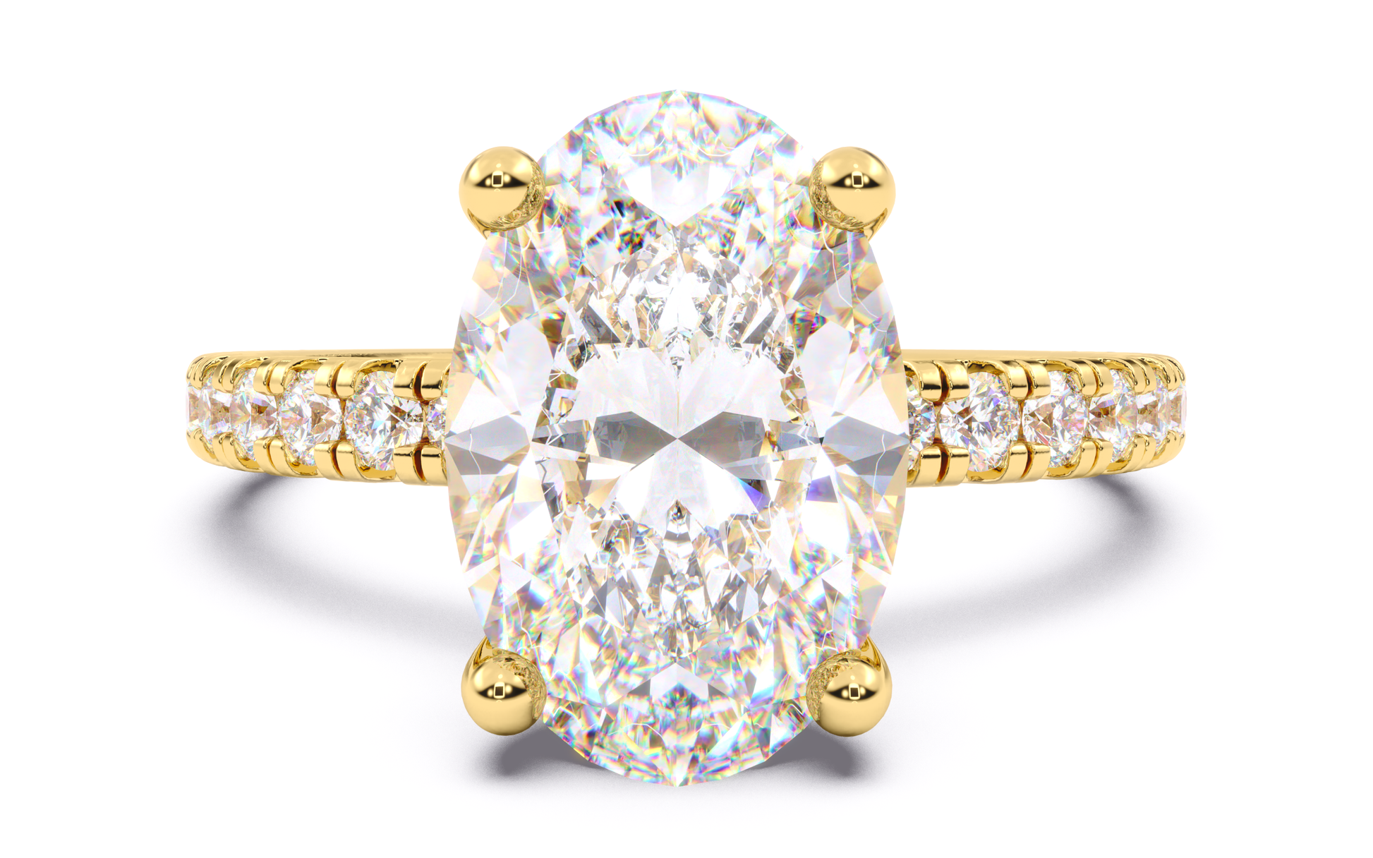 Luxe Aimé Lustre Pavé Engagement Ring, Front View
