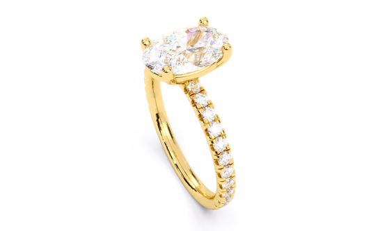 Luxe Aimé Lustre Pavé Engagement Ring, Side View