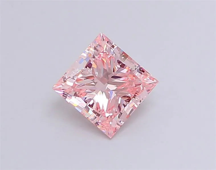 1.30ct princess lab grown diamond (colour fancy intense pink, clarity vs1, igi certified)