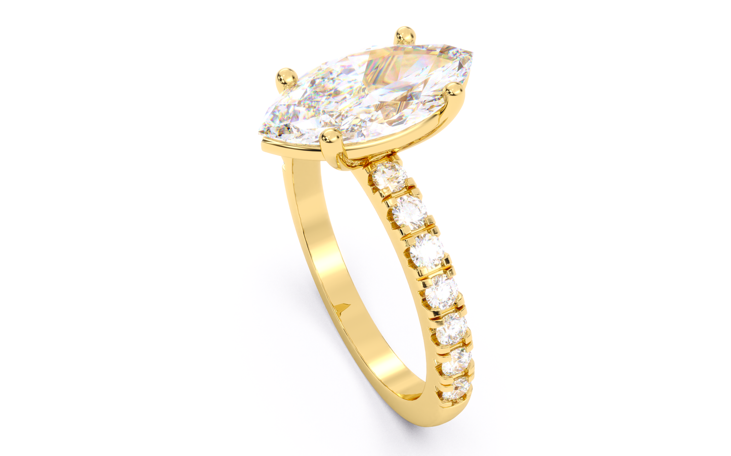 luxe aimé eminence pavé engagement ring, side view