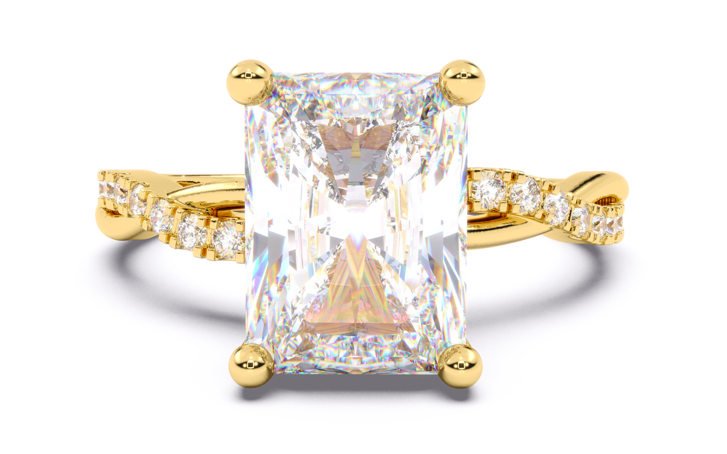 luxe aimé grandeur pavé engagement ring, front view