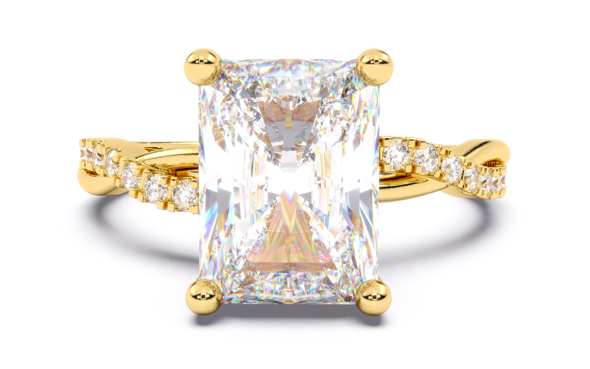 Luxe Aimé Grandeur Pavé Engagement Ring, Front View