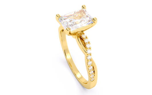 Luxe Aimé Grandeur Pavé Engagement Ring, Side View