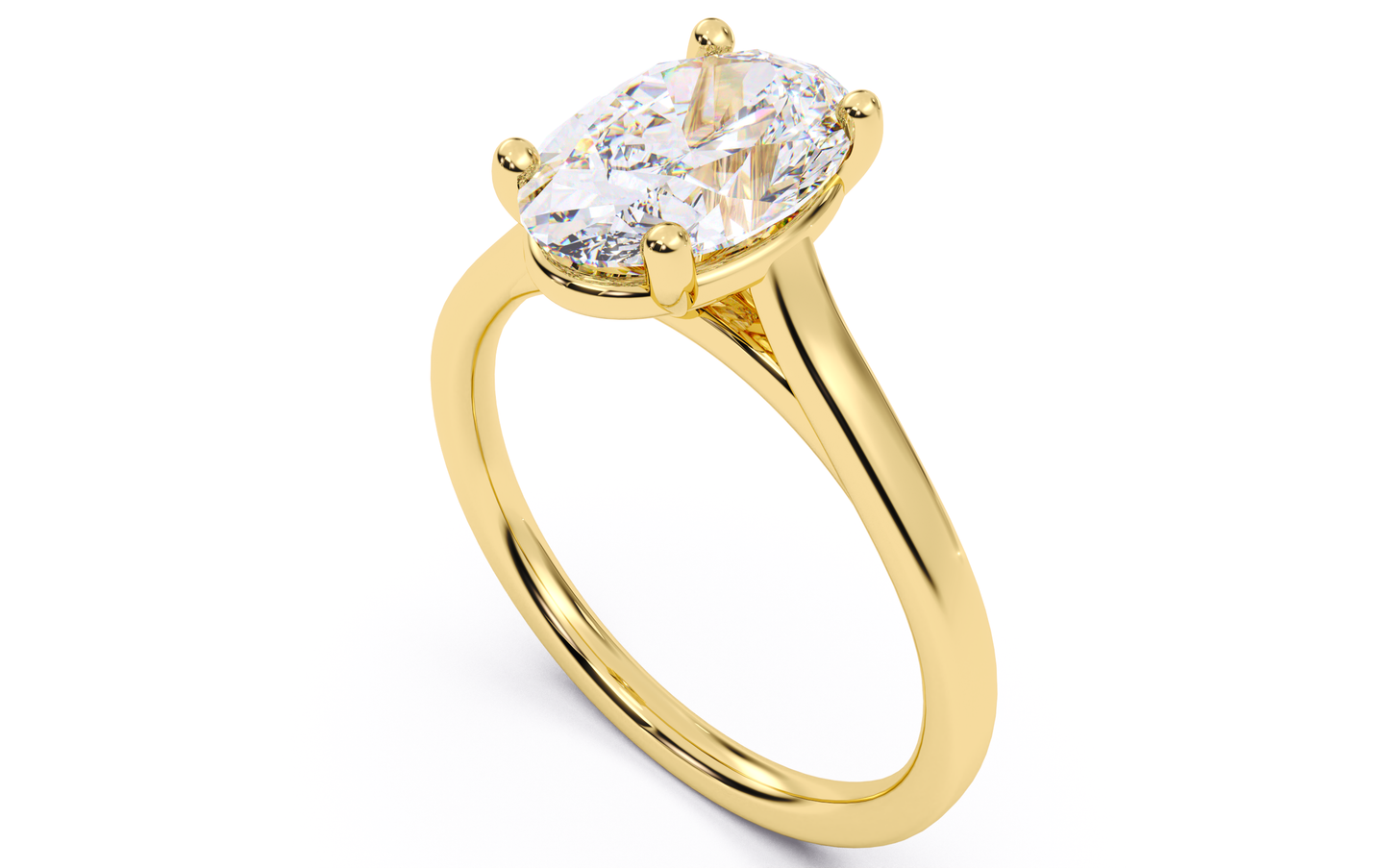 luxe aimé cathedral engagement ring, side view
