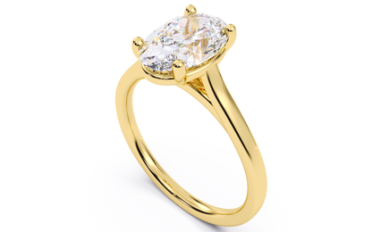 Luxe Aimé Cathedral Engagement Ring, Side View