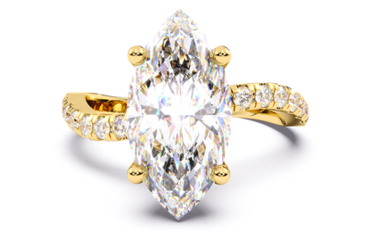 Luxe Aimé Étoile Pavé Engagement Ring, Front View