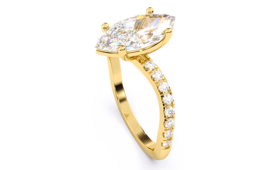 Luxe Aimé Étoile Pavé Engagement Ring, Side View