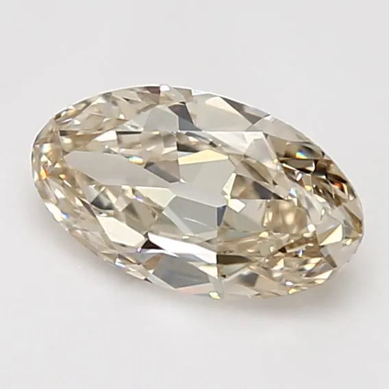1.43ct Oval Natural Diamond (Colour Fancy Light Brown, Clarity VS2, GIA Certified)